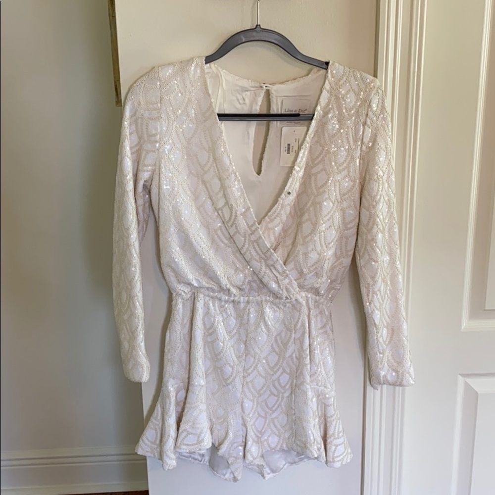 Line & Dot sequin romper
